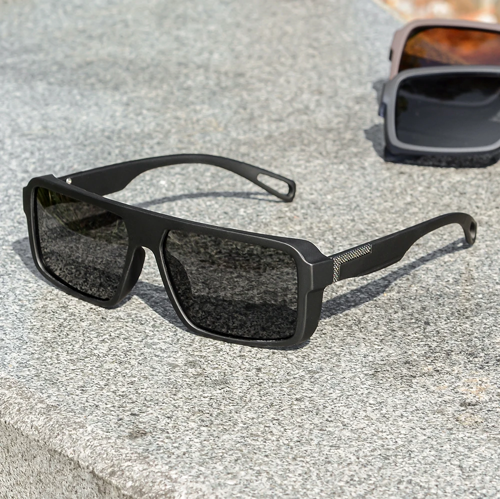 CRIXALIS 3-teilige polarisierte Sonnenbrille für den Außenbereich, für Herren und Damen, modisch, Sport, Angeln, Sonnenbrille, männlich, quadratisch, Driving Shades UV400 – Detail 1