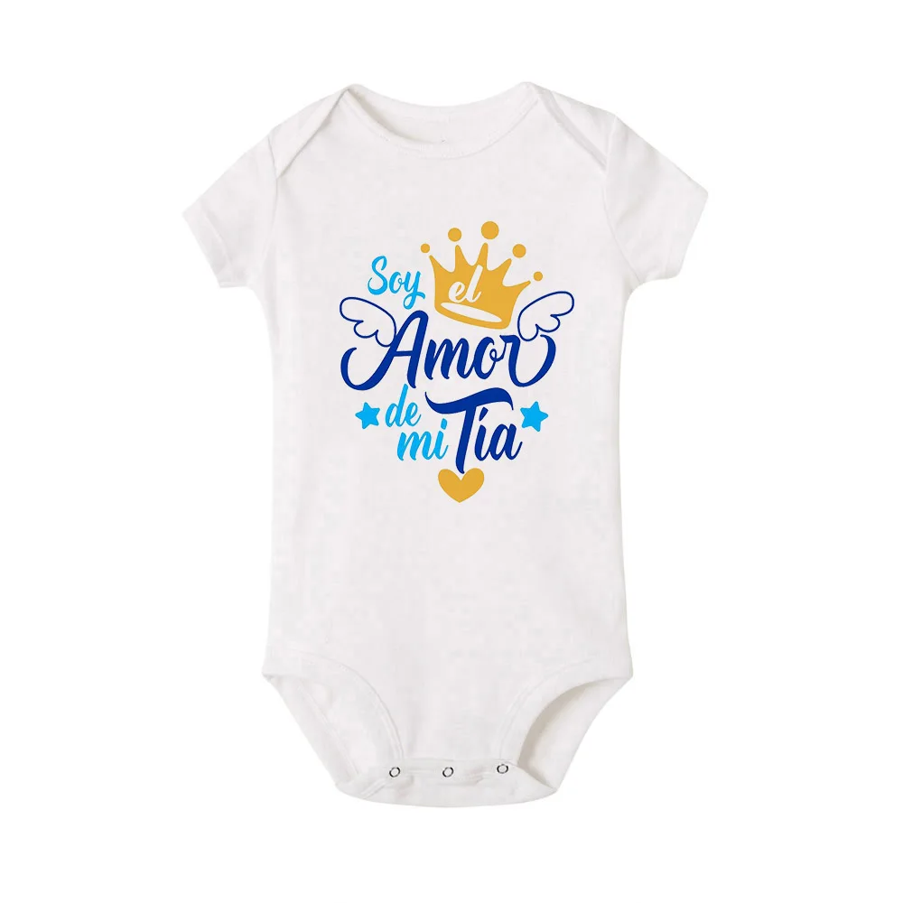 I Am The Love of My Aunt Newborn Baby Summer Bodysuits Infant Body Short Sleeve Baby Jumpsuit Ropa Bebe Baby Boy Girl Clothes