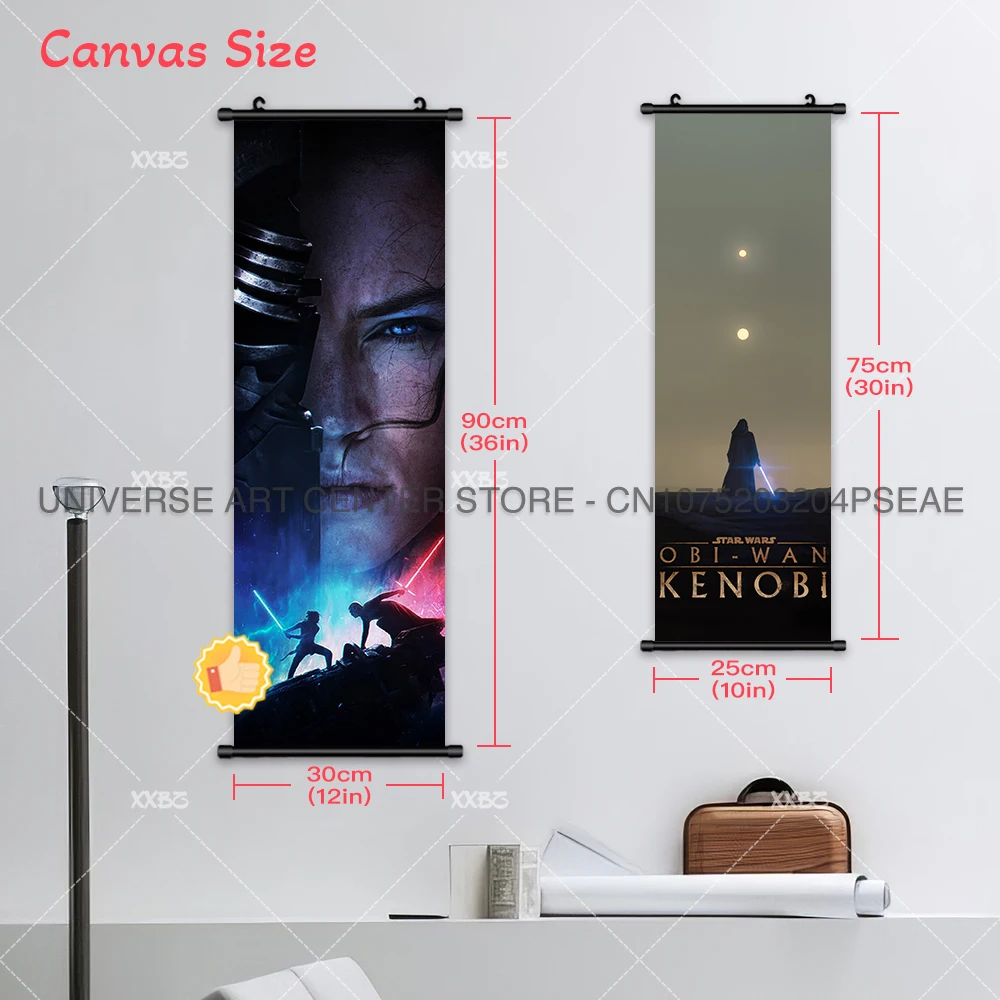 Star Wars Hanging Painting Ben Kenobi Home Decor Anakin Skywalker Wall Artwork Princess Leia Organa Scrolls Picture Movie Poster