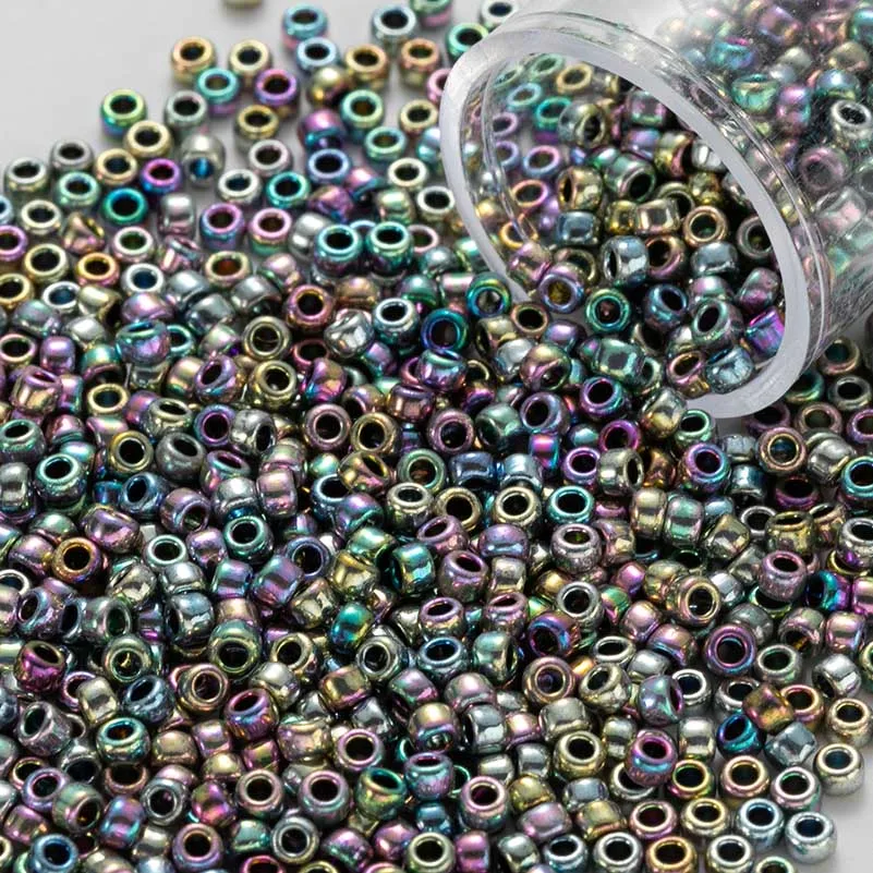 Round Czech  Glass Beads 11/0 Uniform 10Grams/Tube Metallic Colors Opaque  2mm Glass Seedbeads Perles