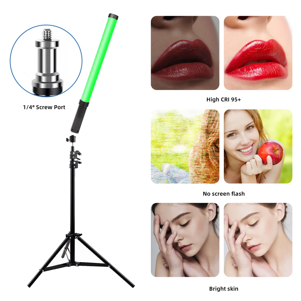 RGB Light Stick Wand With Tripod Stand Party Colorful LED Lamp Fill Light Handheld Flash Speedlight Photography Lighting Video