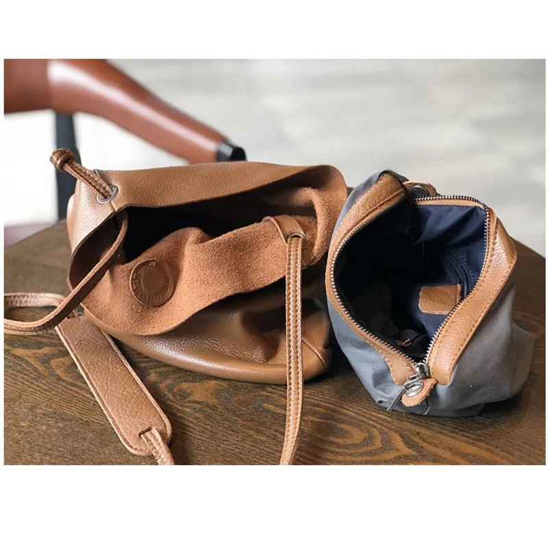 MOTAORA Large Capacity Women Shoulder Bag New Genuine Leather Simple Nature Soft Denim Solid Color Crossbody Bags Tote Bag Woman