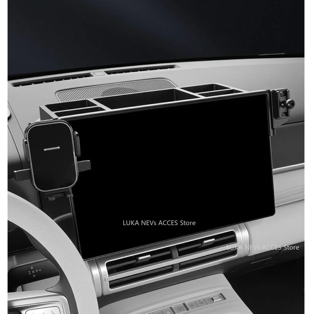 For BYD Ti7 Leopard Titanium 7 Car Phone Mount Dashboard Storage Box Screen Fixed Navigation Holder Interior Accessories