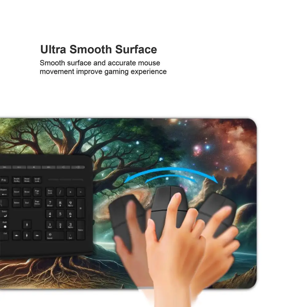 Alfombrilla de ratón The tree of life, accesorios para juegos, alfombrilla de teclado XXL con borde de bloqueo grande, alfombrilla de mesa de 900x400mm, alfombrilla de ratón para juegos