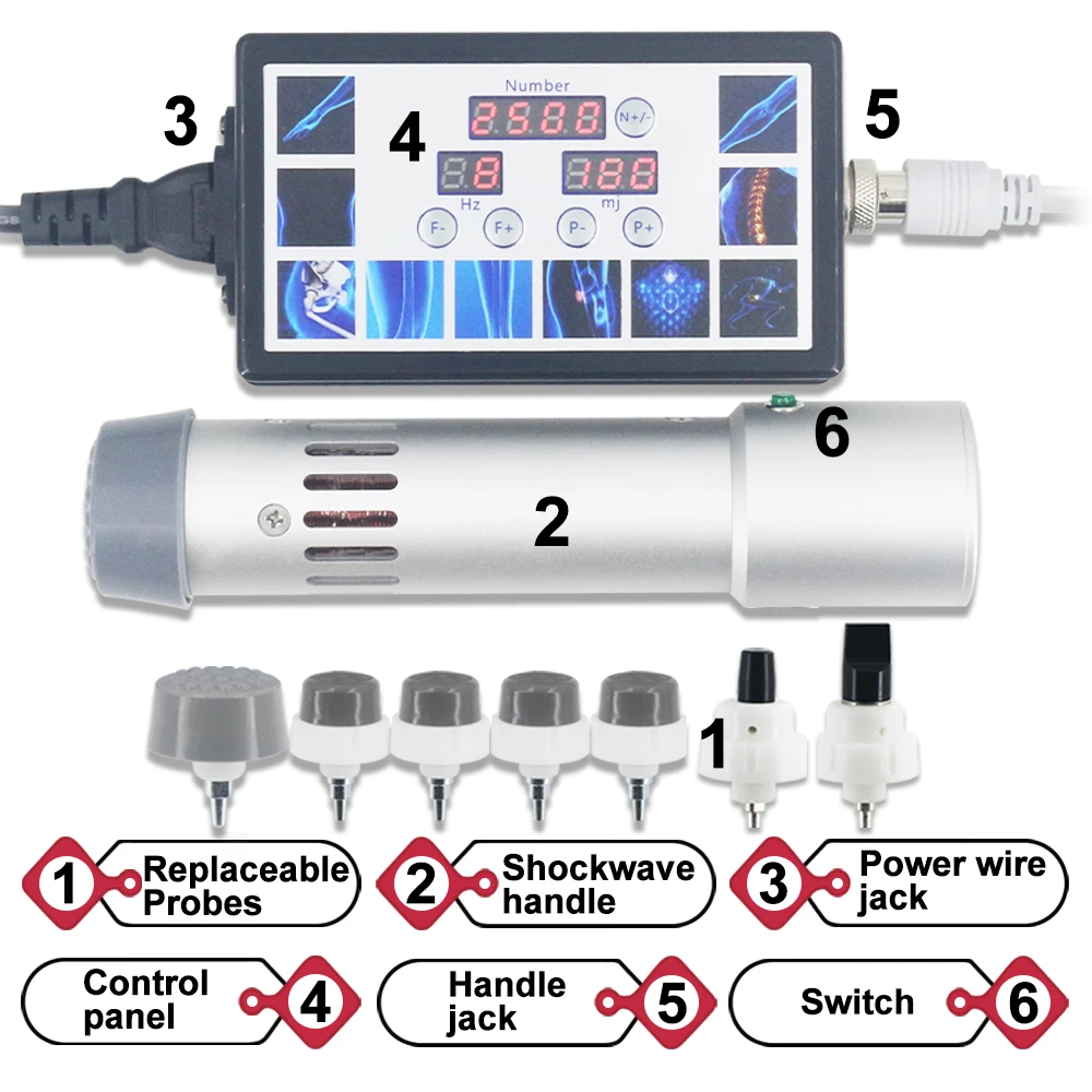 300mj Shockwave Therapy Machine Energy Adjustable ED Shock Wave Treatment Equipment Body Relax Health Care Tennis Elbow