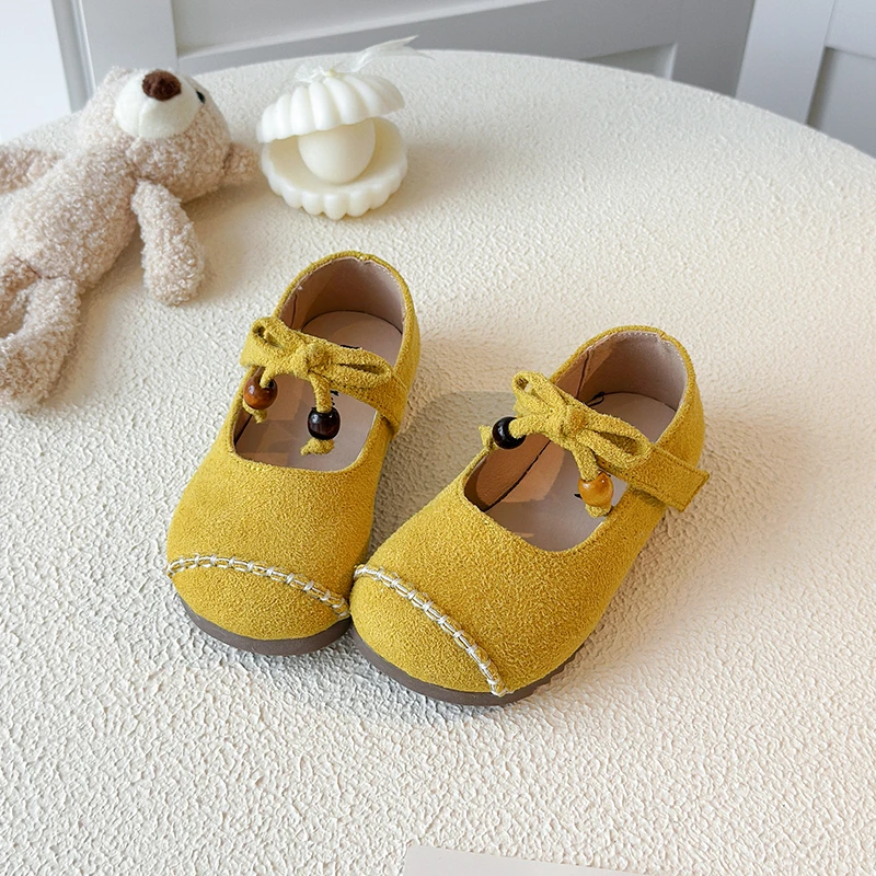 Girls Princess Shoes Candy Color Soft Sole 2025 Spring Autumn Kids Flat Shoes Round Toes Non-slip Girls Dance Shoes Ins Trendy
