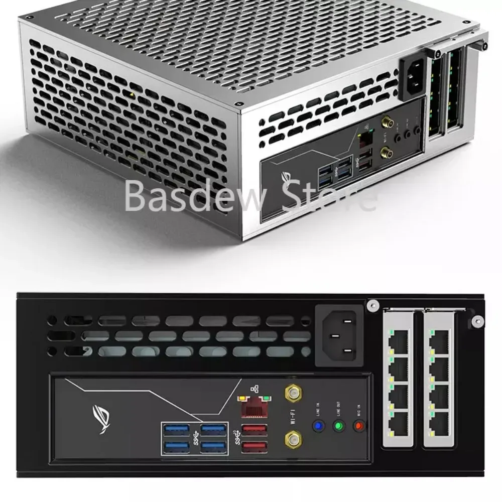 double-sided chamfering,5-liter mini A24-V5 dual slot single display 1u power itx chassis