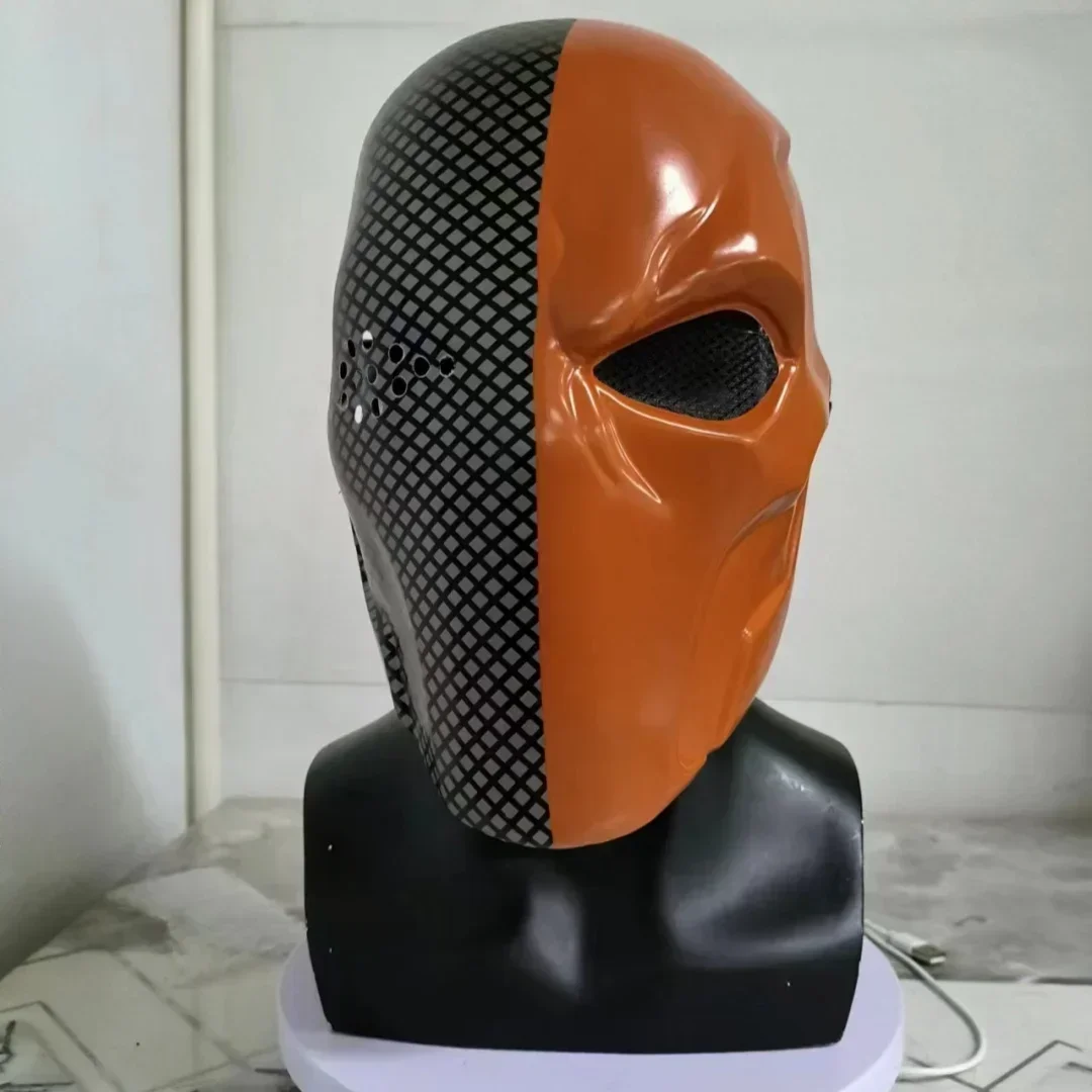 Deathstroke PVC Mask Villain Mercenary Cosplay Headgear Halloween Character Realistic Full Face Masks Helmet Costume Party Props