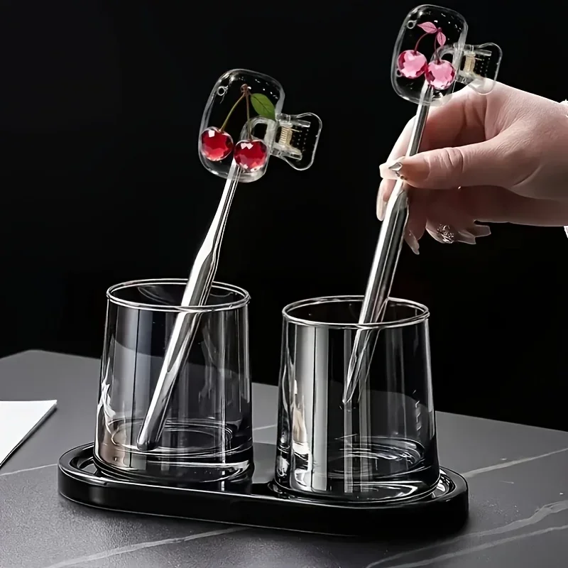 2pcs Cherry Toothbrush Storage Clips Protect Toothbrush Cleanliness Ideal for Home Organization Travel Essentials Dormitory Use