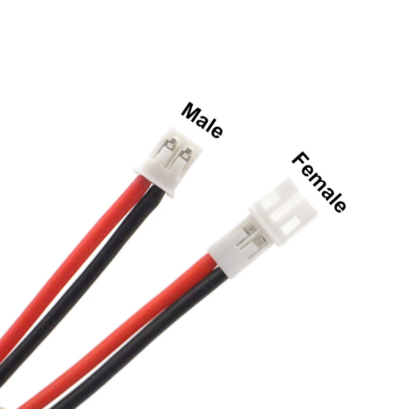 10pcs PH2.0 20AWG Extra Soft Silicone Plug Cable Male Female ESC Battery Power Cable Withstand 200℃ LDARC TINY7 Accessories