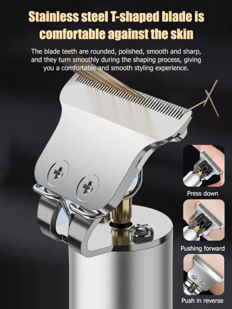 Electric Hair Clipper Multifunctional Haircut Carving Bald Shaving Hair Trimming Beard Shaping Hair Cutting Rechargeable image 4