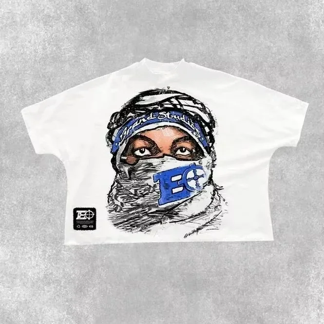 

25 Shirt Y2K Harajuku Hip Hop Gothic Graphic Print Oversized TShirt Mens Womens New Round Neck Cotton Short Sleeve Tops Clothes