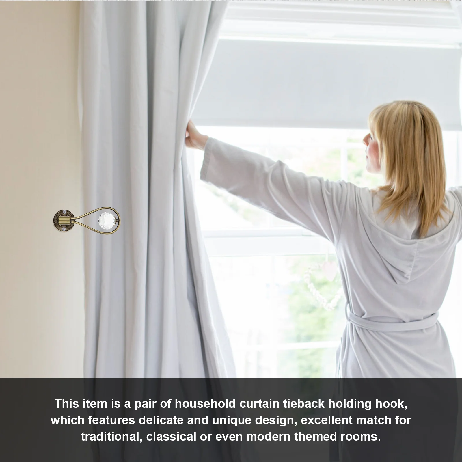 1 زوج رباط للستائر السنانير مادة ممتازة جميلة جو رومانسي رباط للستائر السنانير أصحاب الستائر #1