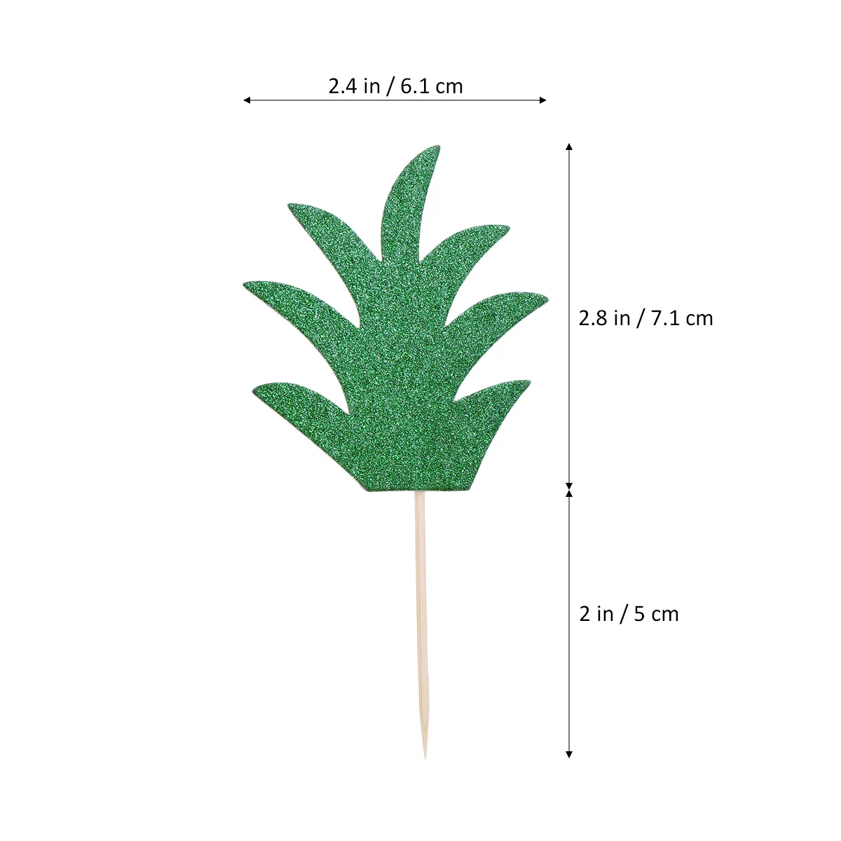 

24 Pcs Cake Topper Pineapple Leaves Toothpick Flag for Cakes Cheesecakes Cookies Cocktail Decoration (Green)