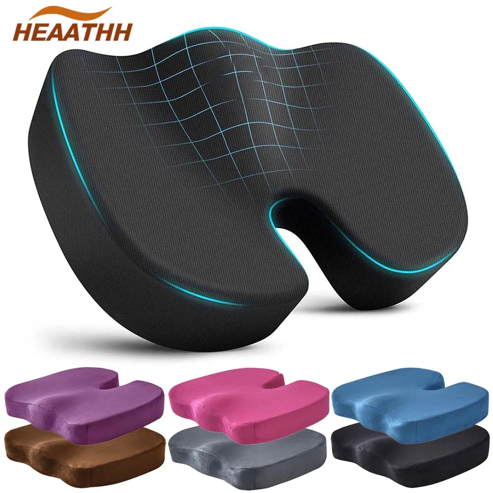 

Office Chairs Seat Cushions Memory Foam Coccyx Cushion Pads for Tailbone Sciatica Pain, Waist Back Pain Relief Car Seat Cushion