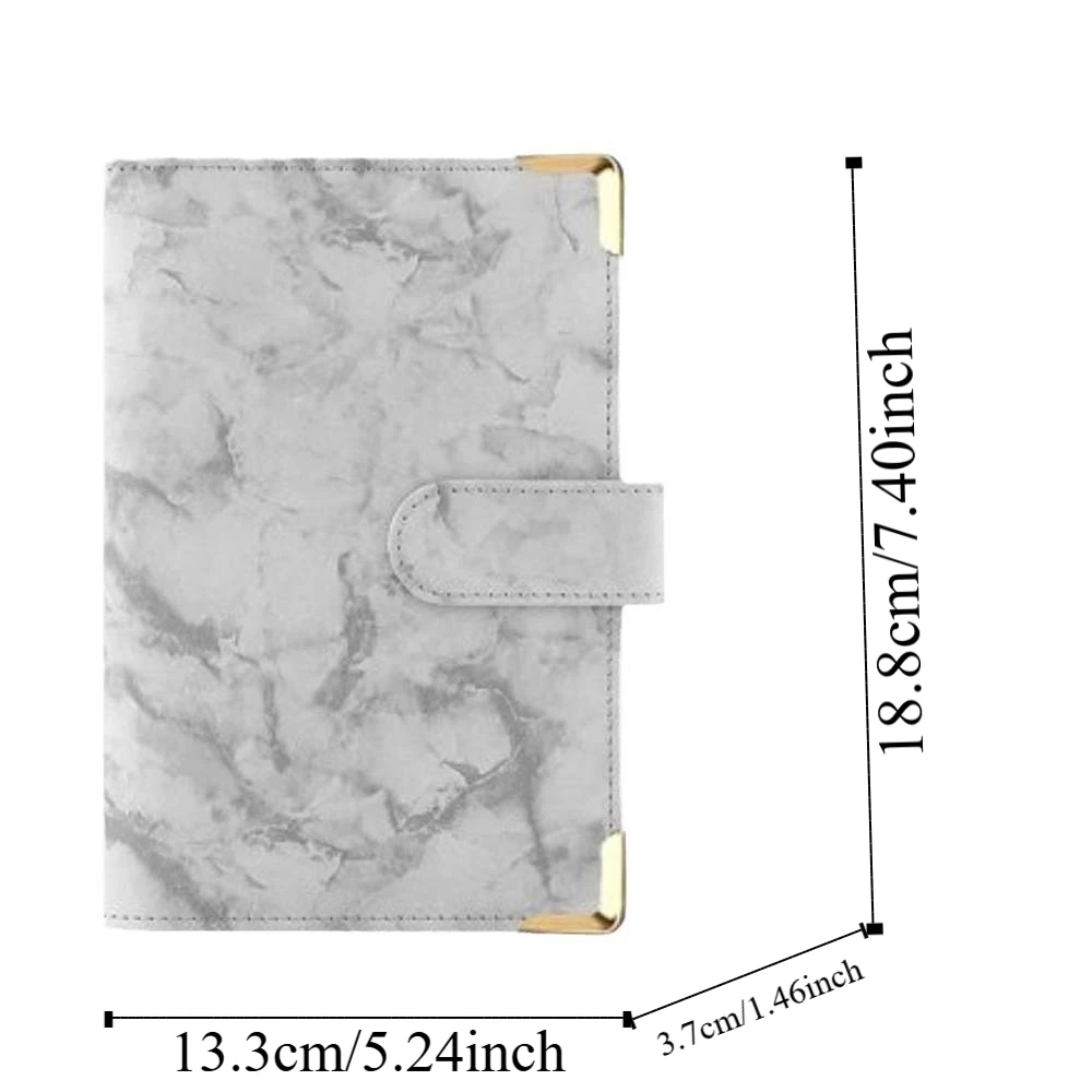 A6 Cash Budget Ledger Cartoon Stickers Ruler Loose-leaf Notebook Zippered Pockets Diary Notepad PU Leather Folder