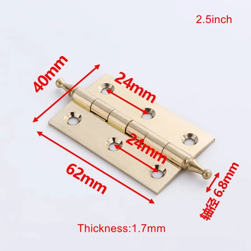 Brushed Brass Decorative Cabinet Cupboard Door Butt Hinges Gold 2\