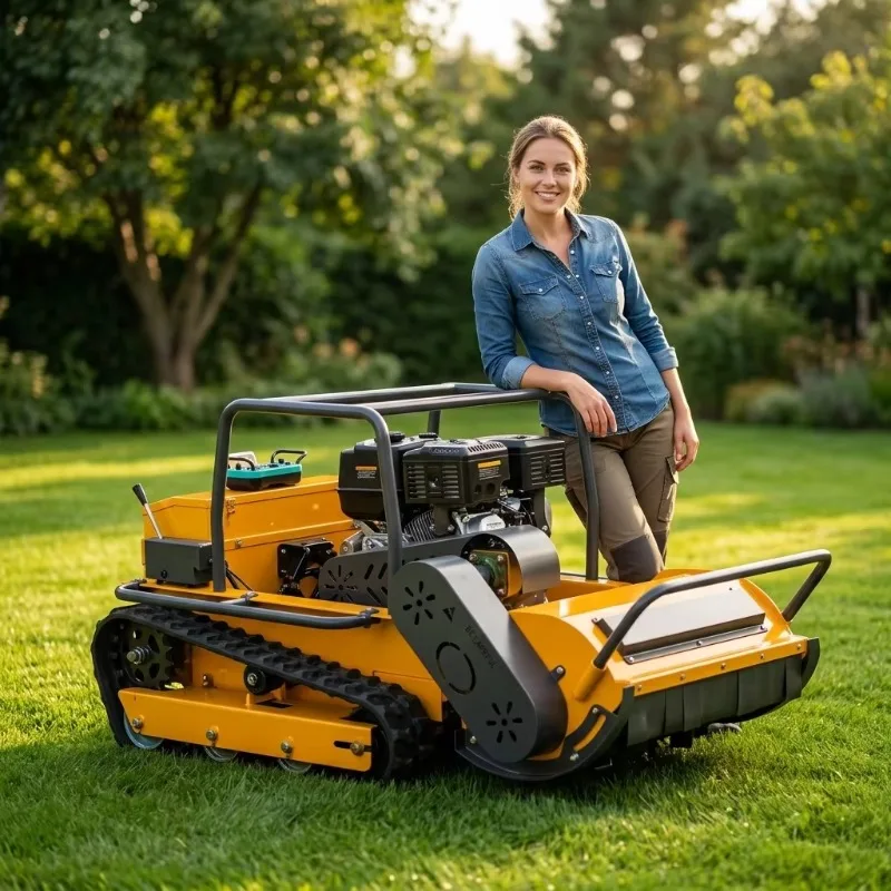 CE EPA Diesel Engine Grass Cutting Machine Agriculture Rubber Tracks Remote Control Robot Lawn Mower