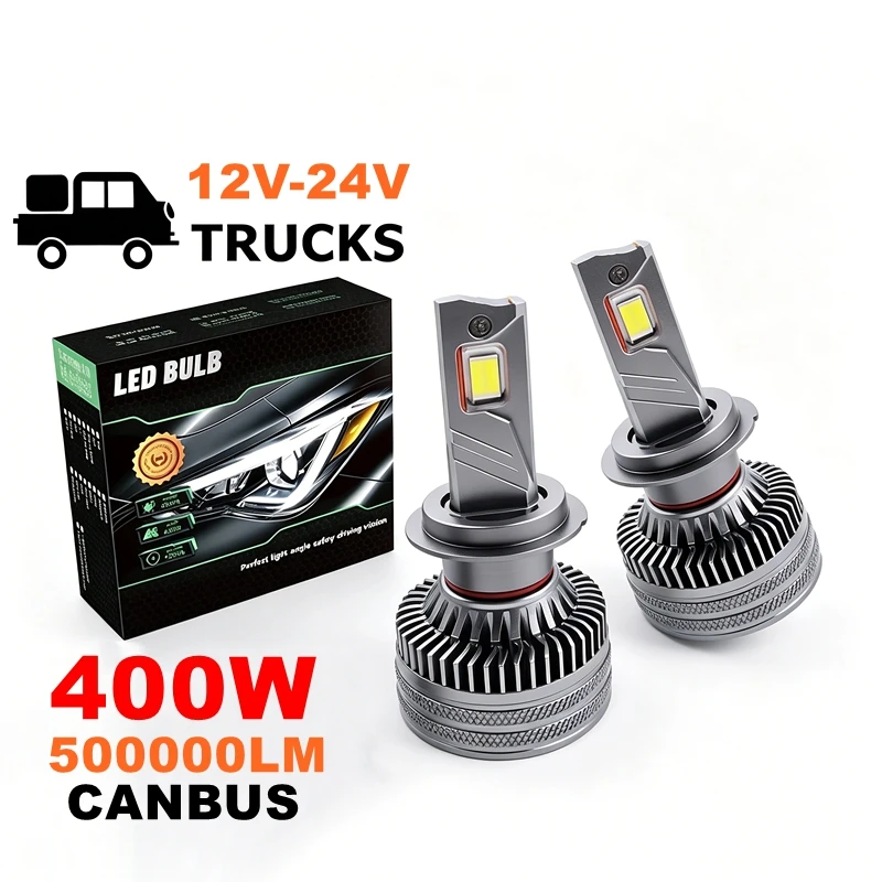 

Светодиодные лампы для фар 400W 6000K H7 H1 H4 H11 9005 9006 9012, автомобильные светодиодные фары и противотуманные фары 12V 24V, универсальное автоосвещение