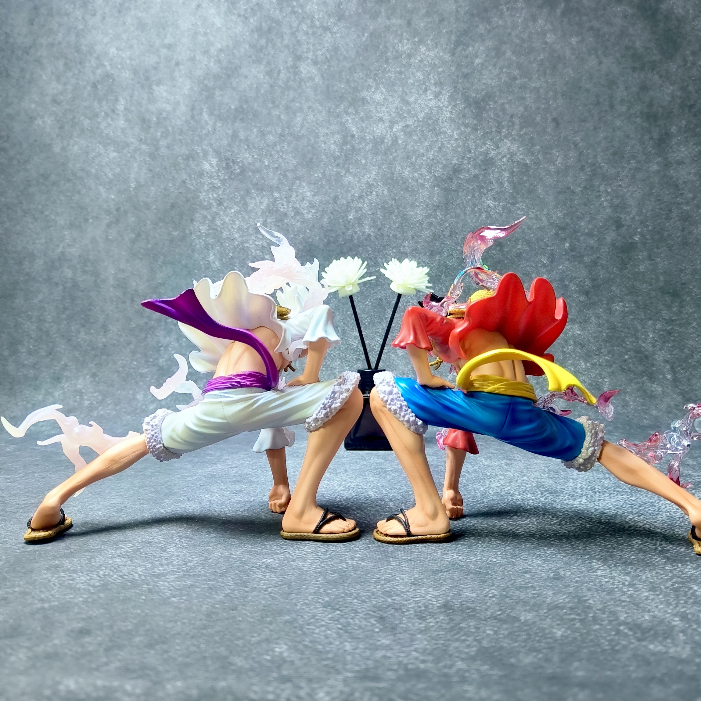 Anime One Piece 15cm Eightfold Mirror Luffy Fifth Gear Nika Luffy Squatting PVC Figure Model Toys Ornaments Statue Gift