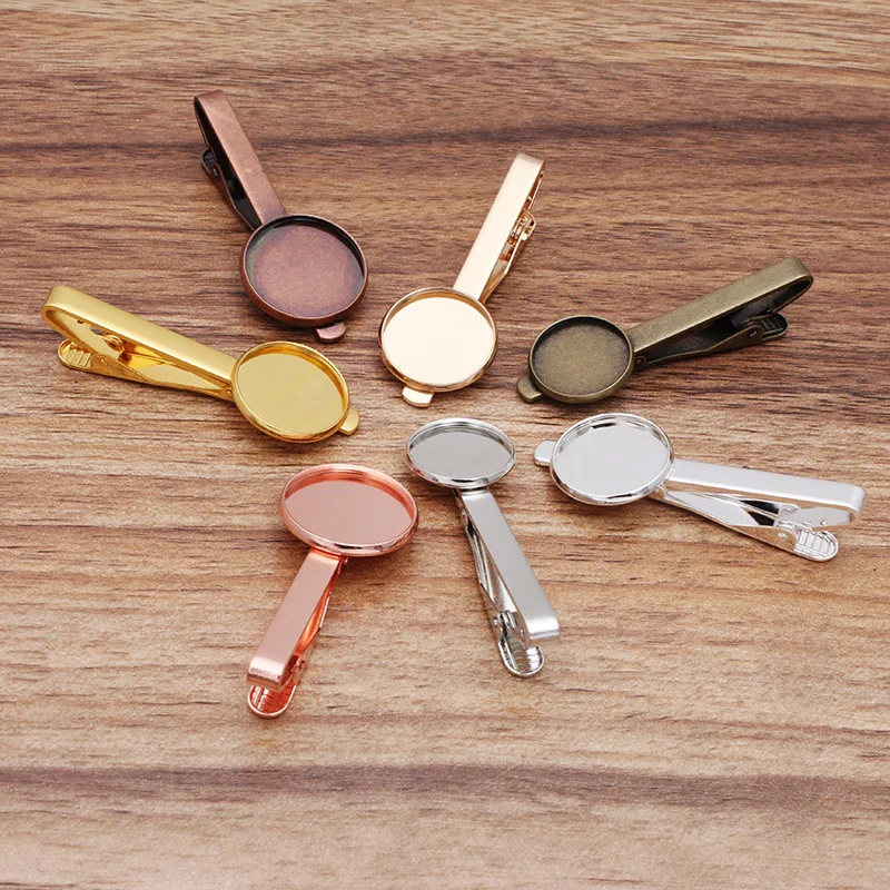 BoYuTe (10 Pieces/Lot) Fit 16-18-20mm Cabochon Blank Tie Clip Base Tray Diy Handmade Jewelry Materials Wholesale