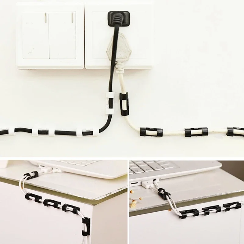 20pcs/set Cord Cable Winder Charging Line Cable Organizer Management Wire Fixing Clips Storage Support Holder Clips