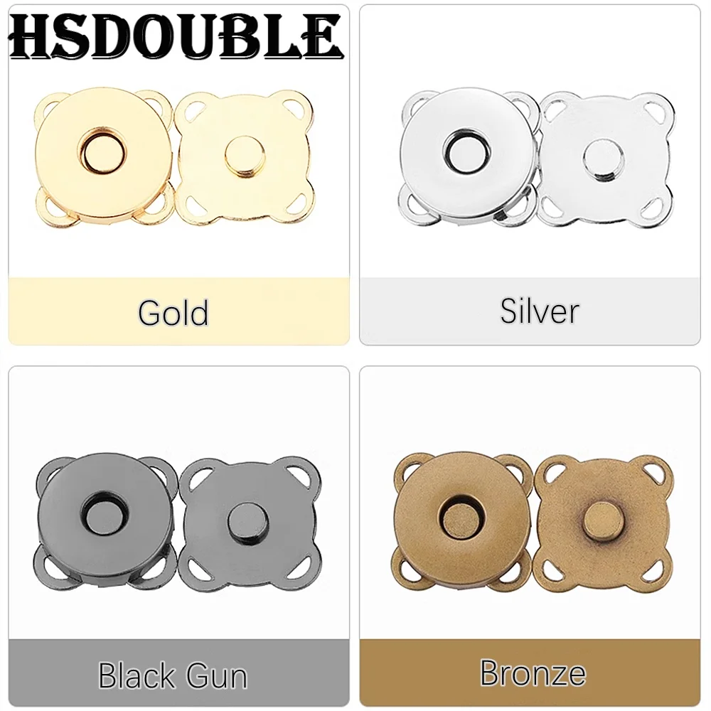 10 Sets Metal Magnetic Snap Fasteners Clasps Buttons for Handbag Purse Wallet Clothes Bag DIY Craft Sewing Accessories