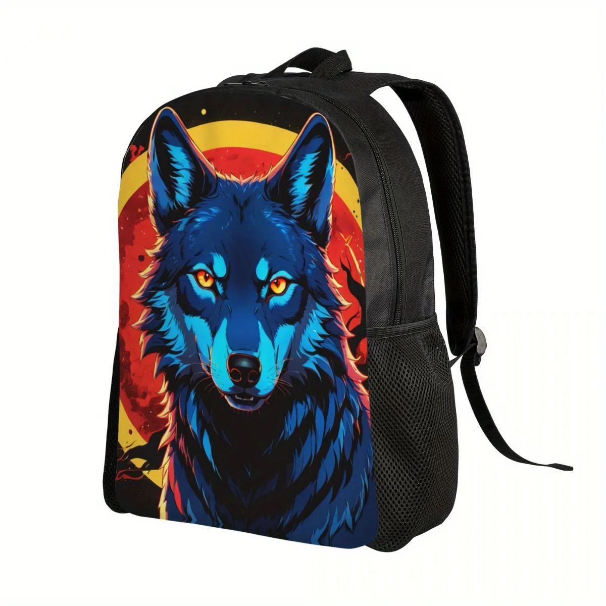 Cool Wolf-mochila informal para hombre y mujer, bolso de hombro ligero para libros, ordenador portátil, trabajo, viaje, oficina, Universidad