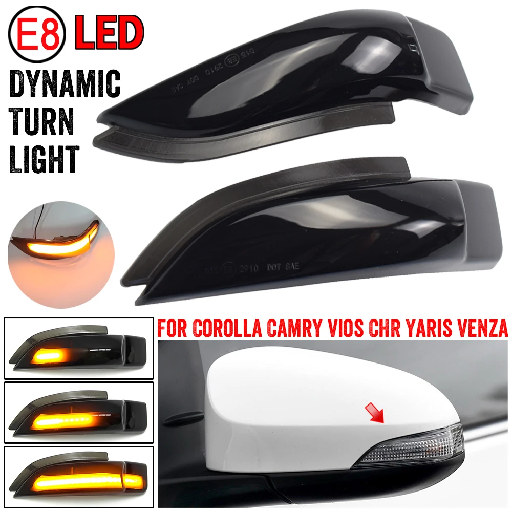 LED Dynamic Side Mirror Turn Signal Indicator Light For Toyota AQUA COROLLA AXIO FIELDER AURIS PREMIO ALLION PRIUS C VENZA