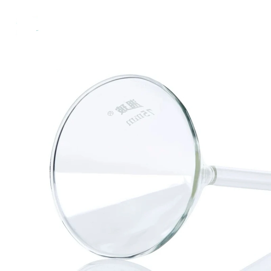 30/40/50/60/75/90/120mm Transparent Glass Short Neck Triangular Funnel Laboratory Glassware High Borosilicate