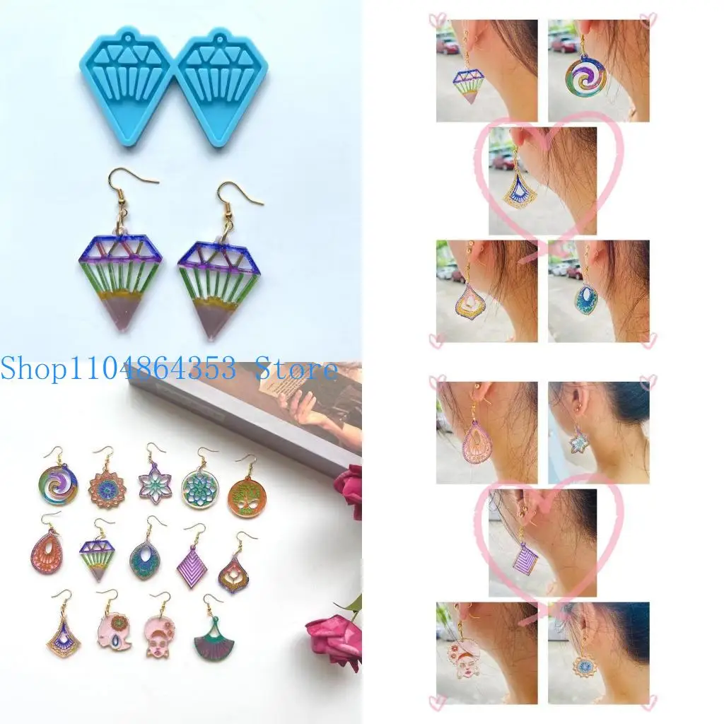 

652F Silicone Mould DIY Crafts Jewelry Necklace Earrings Casting Mold for Women