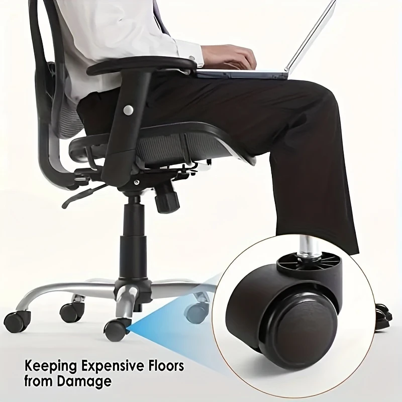 5 Pcs Heavy Duty Office Chair Roller 2inch Mute Gaming Chair Roller Twin Wheel Caster Rubber Brake Furniture Wheel Swivel Castor
