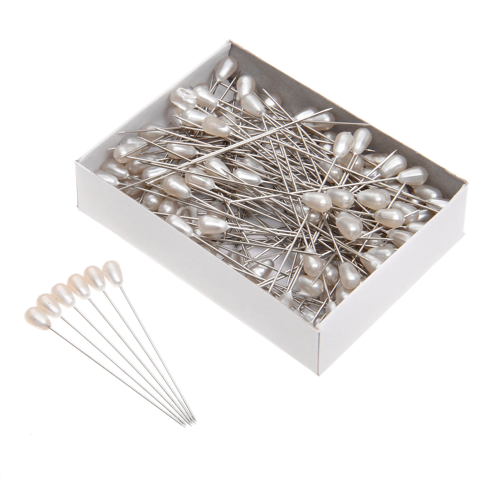 144 Uds. Alfileres de costura con cabeza de perla blanca, ramillete para bodas, floristas, decoración de costura, alfileres de costura, herramienta para manualidades DIY de retales