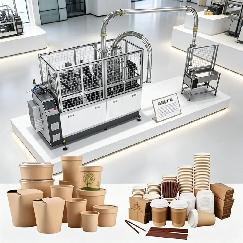 Automatic Paper Cup Production Line for 4-16 oz Double Wall Cups with High Speed 110 Cups per Minute