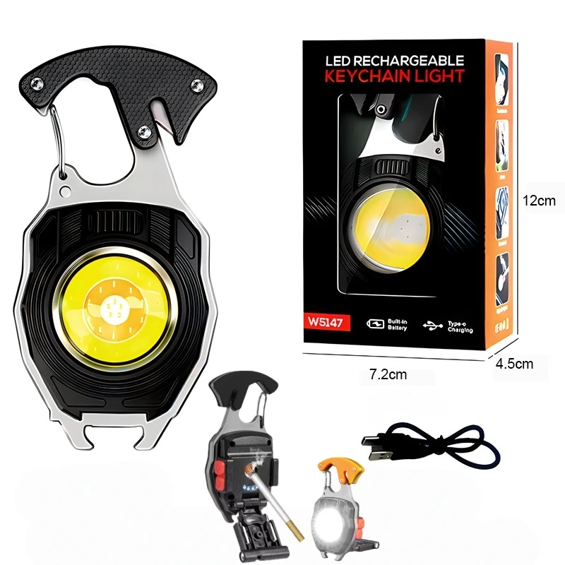 

New Mini LED Flashlight Portable USB Lighter Working LED Keychain Lighter Magnetic Cigarette Accessories Rechargeable Lighter