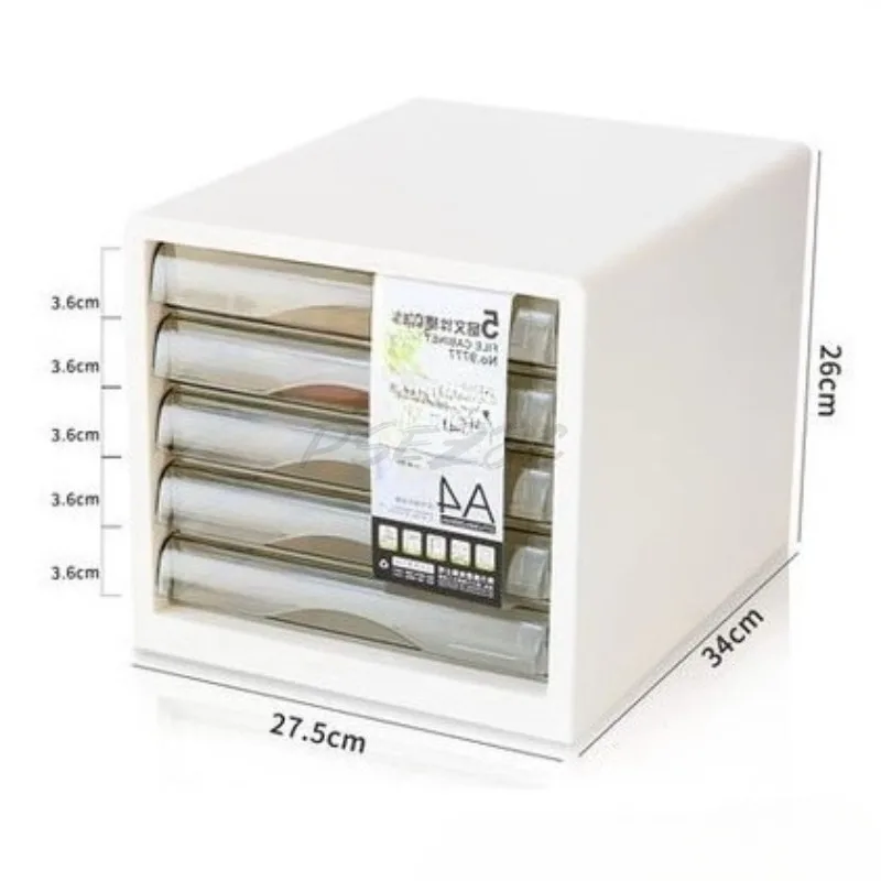 White Five Layer Filing Cabinet for Office and Home Use, Convenient and Tidy for Organization and Storage