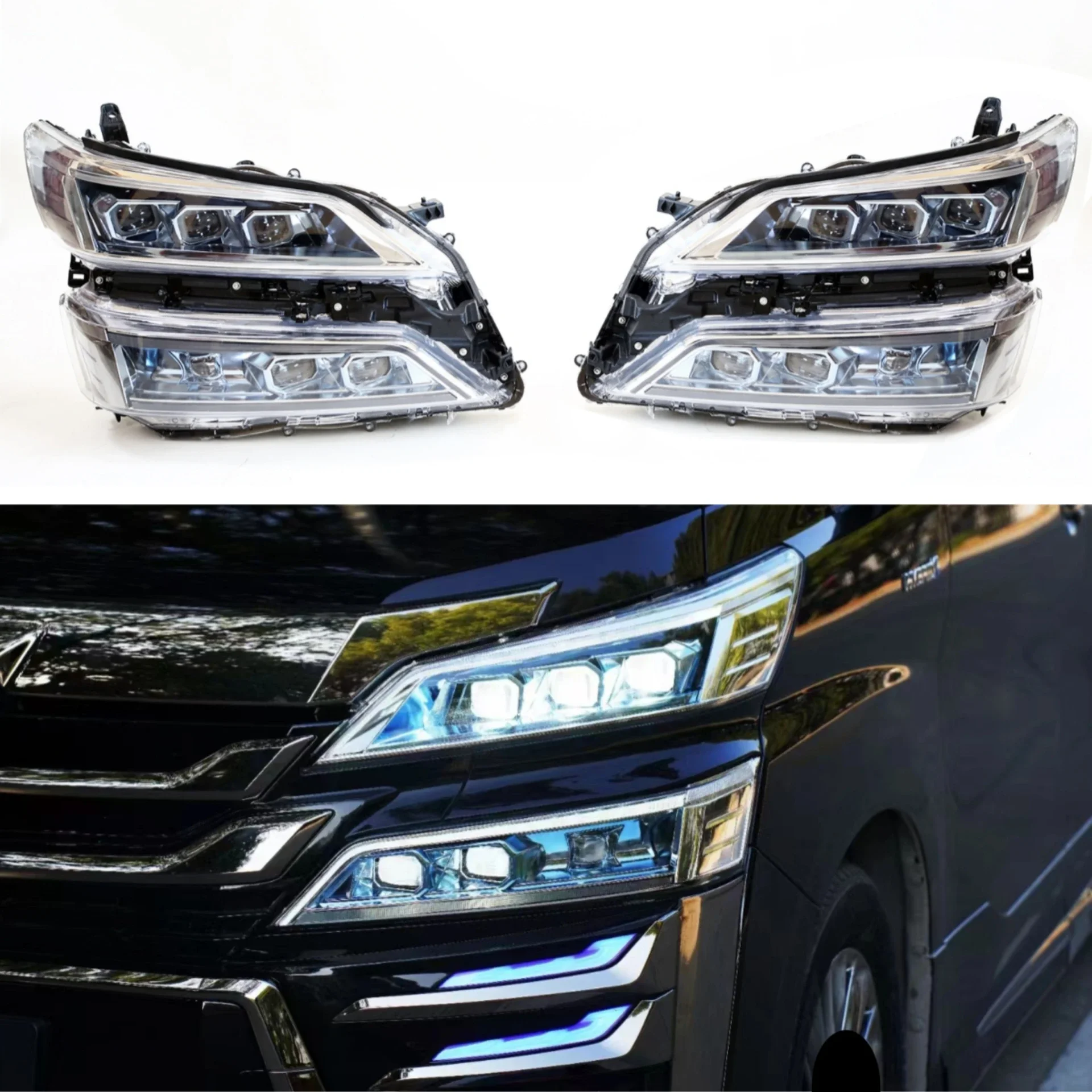 

New Style Headlight Assembly for Toyota Vellfire 2011-2023 Convert Daytime Running Light Turn Signal Body Kit Car Accessories