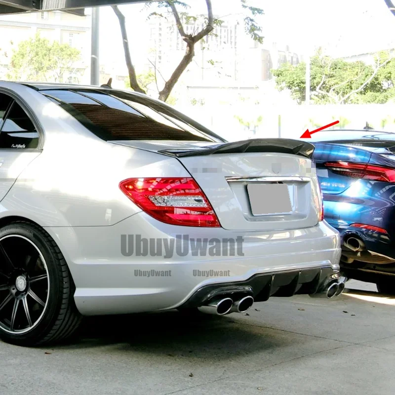 Mercedes W204 Renntech Style Spoiler Carbon Fiber R Style Spoiler For Benz W204 C300 C180 C220 4 Doors Sedan C Class 2008-2013