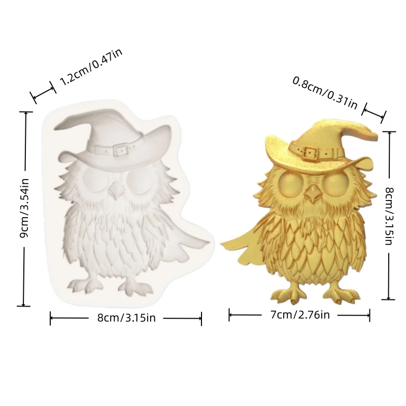 Wizard Hat Owl-Shaped Silicone Mold Magic Fantasy Theme Fondant Chocolate Dessert Decoration DIY Mold
