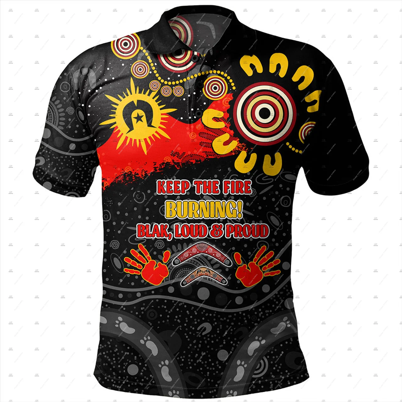 Australia kangaroo Aborigine Retro Indigenous Tattoo Vintage Harajuku 3DPrint Summer Unisex Casual Polo Shirts Short Sleeves A1