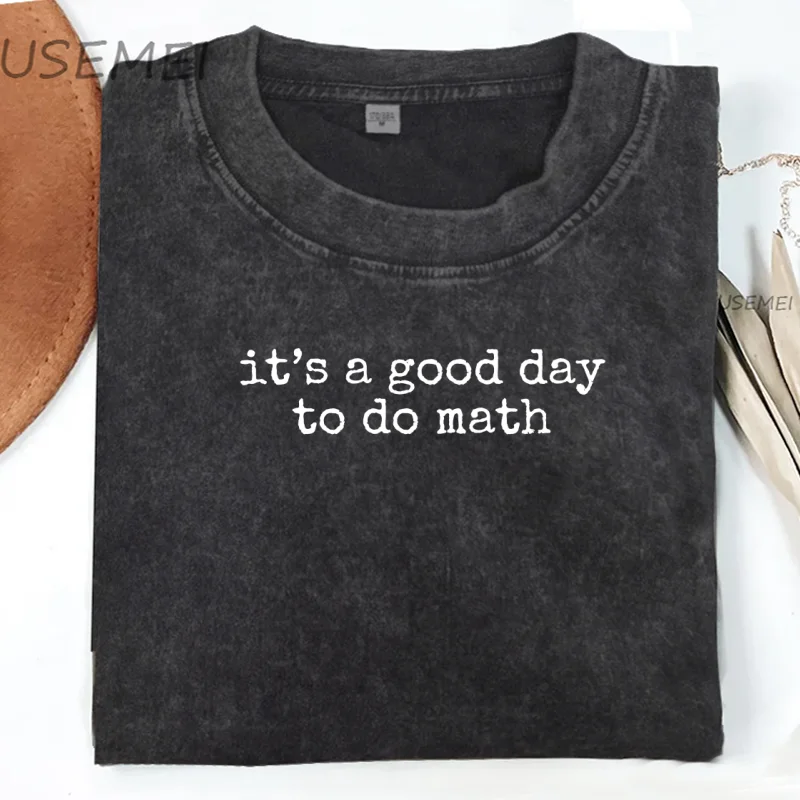 

Футболка «Это хороший день, чтобы сделать математику», забавная футболка с учителем математики, футболка с графическим рисунком, школьная футболка для мужчин и женщин, повседневные хлопковые потертые футболки