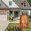 Happy Fall Yall Garden Flag 28x40 Inch Siberian Husky Bandana Pumpkins Forest Rustic Polyester Double Sided Printed for Yard llz