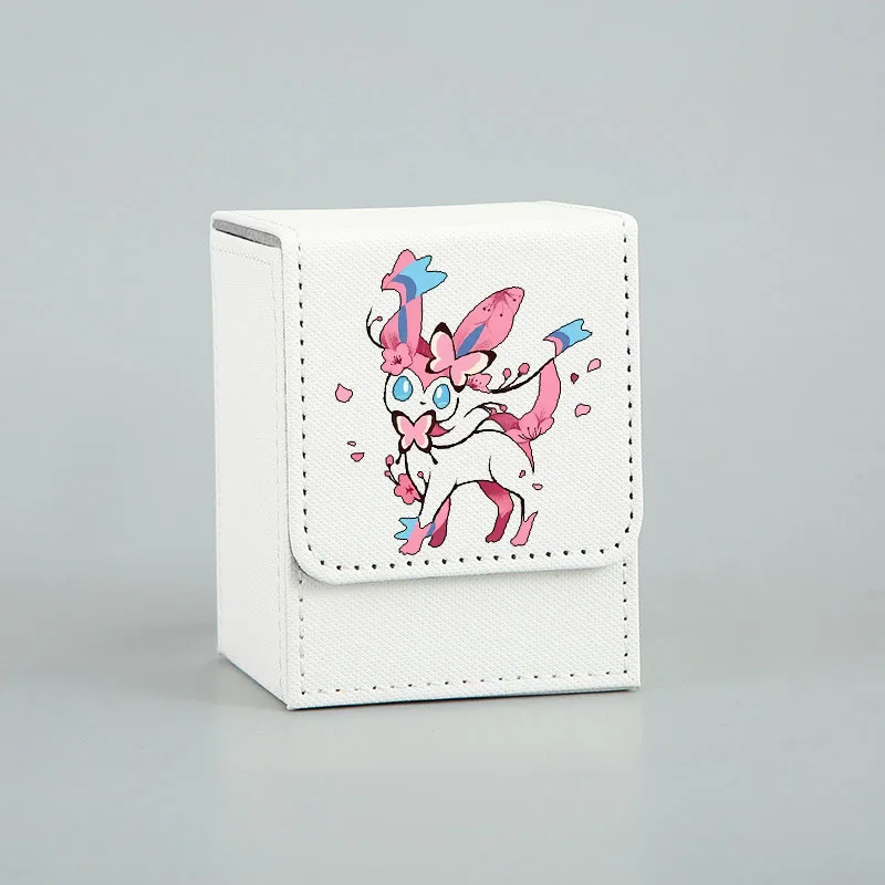 Pokemon particulier Jolteon Flareon Sylveon Eevee boîte de rangement de cartes en cuir faite maison Anime classiques jeu Collection carte jouet cadeau