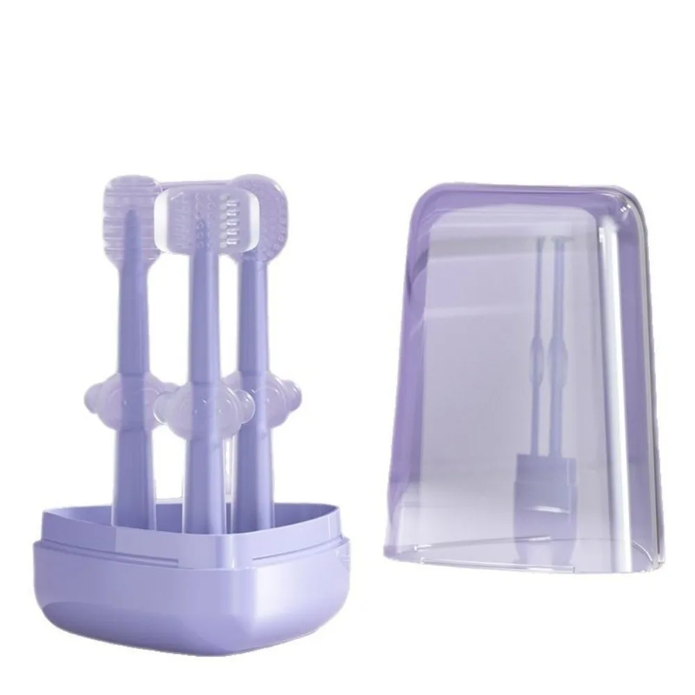 Convenient Soft Silicone Toothbrush Easy Clean Safe Oral Cleaner Care Set Milk Teeth Tongue Brush Daily Use