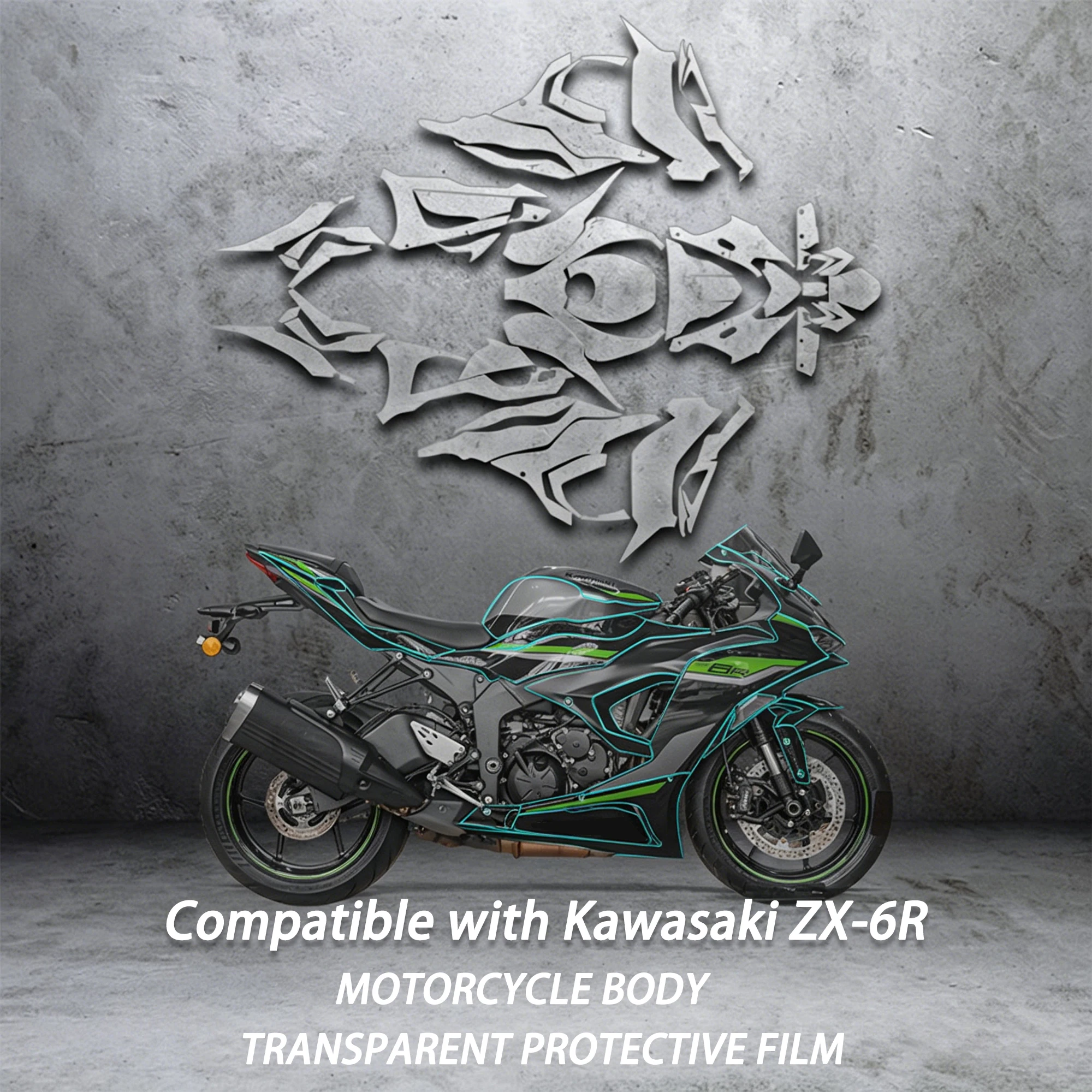 

Compatible With 2024 2026 Kawasaki ZX6R Version Motorcycle Body Tank Invisible Sticker Anti Scratch Waterproof Durable Mod Film