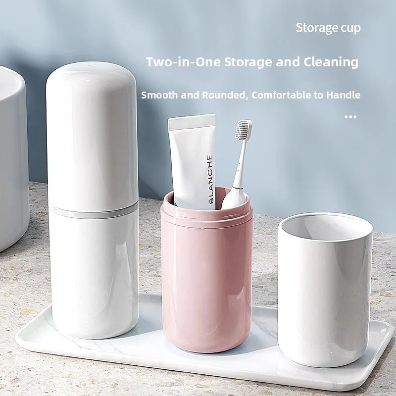 

Портативный дорожный набор для чистки зубов: стакан для зубной пасты и щетки, удобный для студентов в общежитии, легко носить с собой, в скандинавском стиле, пластиковый.