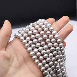 Natural Freshwater Pearl Gray SubRound Bead Stringers Ladie100% Exquisite for Jewelry Making DIY Women Bracelet Necklace Earring