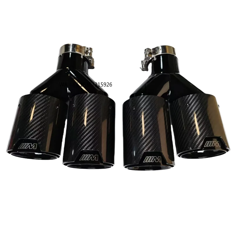 

Carbon Fiber H-Type 2-Tip Exhaust Stainless Steel for Improved Performance and Stylish Enhancement Fits All Car Models