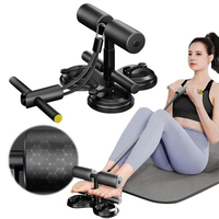 Sit Up Floor Holder with Pull Rope Situp Bar Assistance Device Adjustable Height Sit Up Exercise Equipment for Home Office Gym