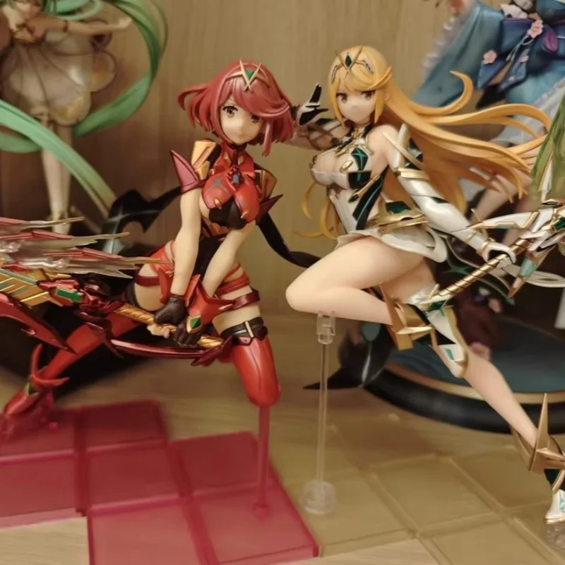 Na Stanie 22cm Xenoblade Chronicles 2 Figurka Pyra Figurki Akcji Mythra Figurka Pvc Gk Statua Model Lalka Kolekcjonerska Dekoracja Prezent